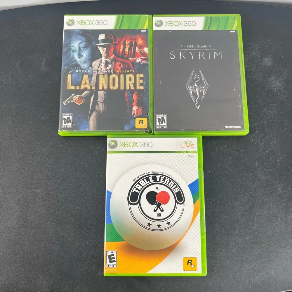 Microsoft Xbox 360 S 4GB Console System Bundle Lot With 9 Games Tested & Working